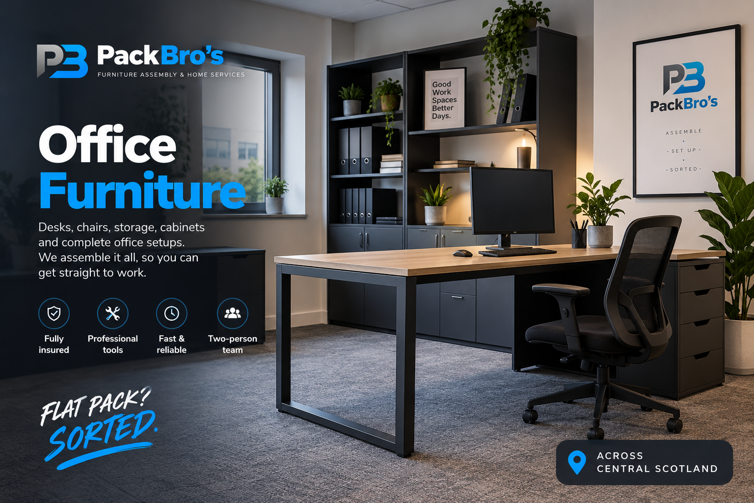 Office furniture assembly example